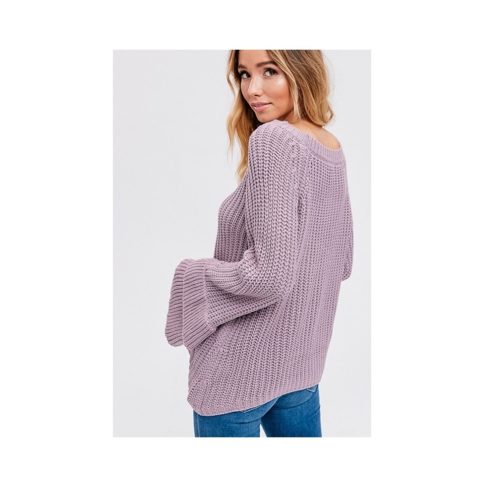 NWT PREMIUM KNIT Layered Bell Sleeve Sweater S/M - Picture 8 of 8